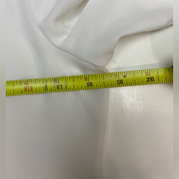 BCX Blouse Light Weight Sheer Partial Zip Blouse Top Shirt Size Small White - Picture 14 of 16